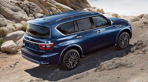 2023 Nissan Armada ascending off road hill illustrating body-on-frame construction. | Greeley Nissan in Greeley CO