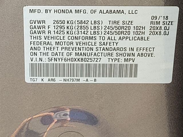 2019 Honda Pilot Elite