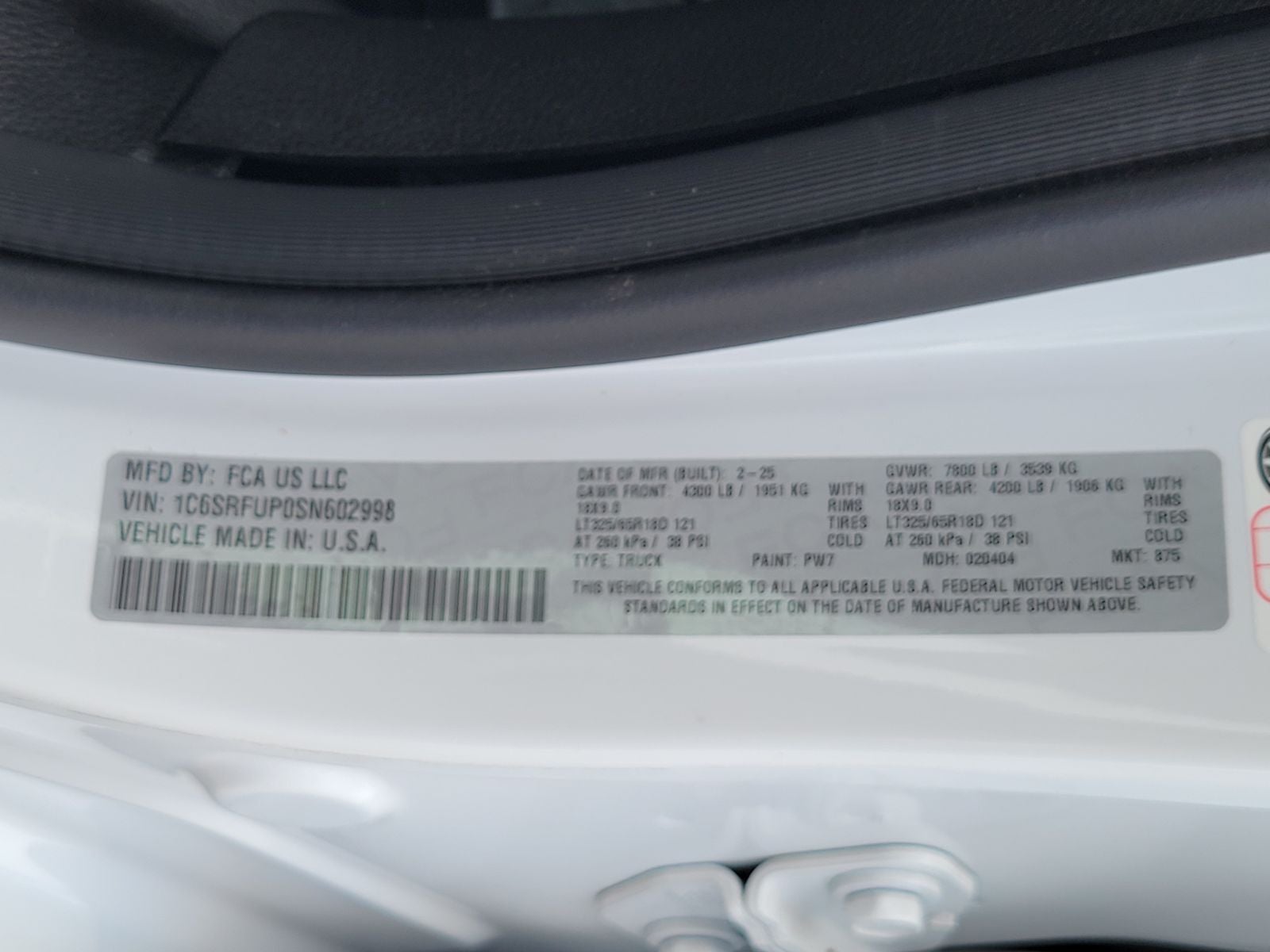 2025 RAM 1500 RHO