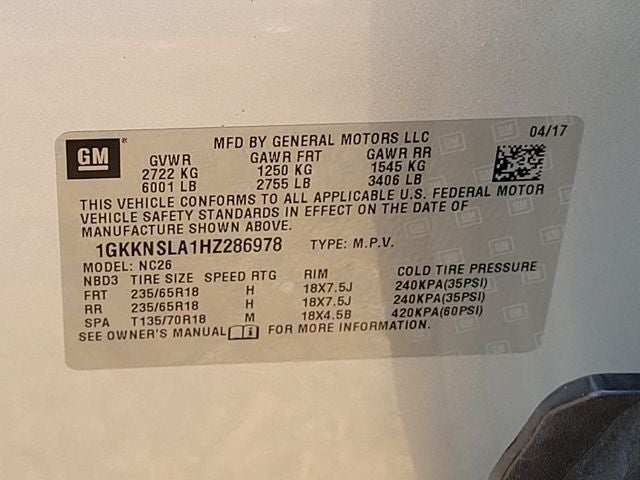 2017 GMC Acadia SLE-2