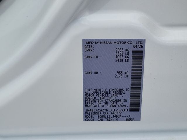 2026 Nissan Altima 2.5 SR
