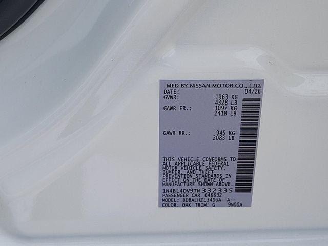 2026 Nissan Altima 2.5 SV