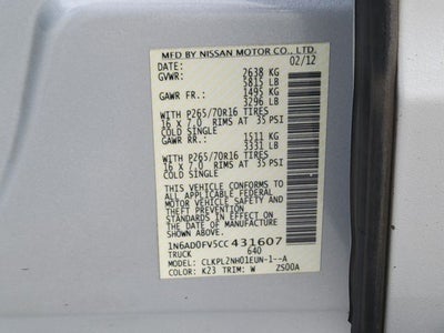 2012 Nissan Frontier SV