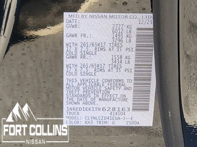 2026 Nissan Frontier SV