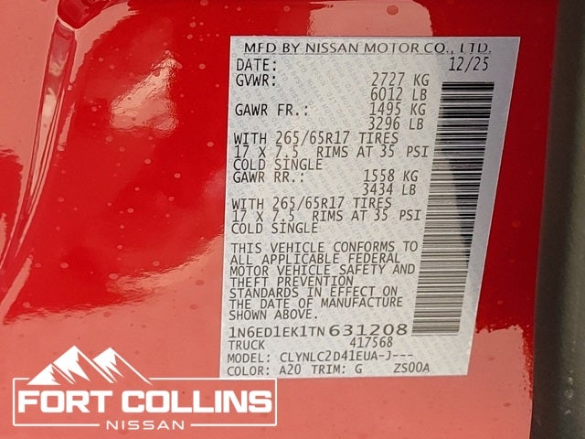 2026 Nissan Frontier SV