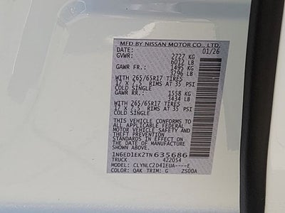 2026 Nissan Frontier SV