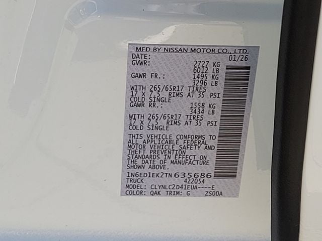 2026 Nissan Frontier SV