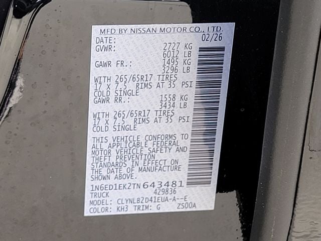 2026 Nissan Frontier SV