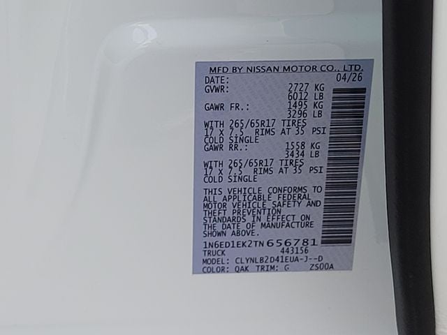 2026 Nissan Frontier SV