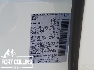 2026 Nissan Frontier SV