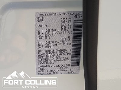 2026 Nissan Frontier S