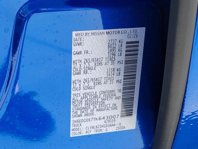 2026 Nissan Frontier SV