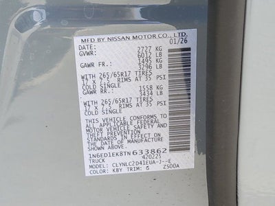 2026 Nissan Frontier SV