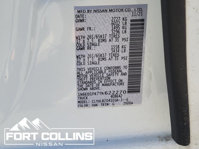 2026 Nissan Frontier SV