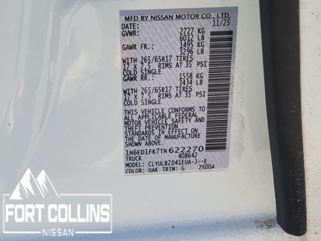 2026 Nissan Frontier SV