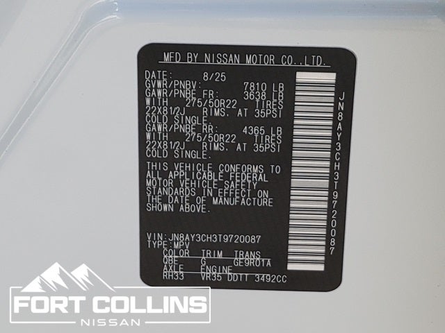 2026 Nissan Armada Platinum Reserve